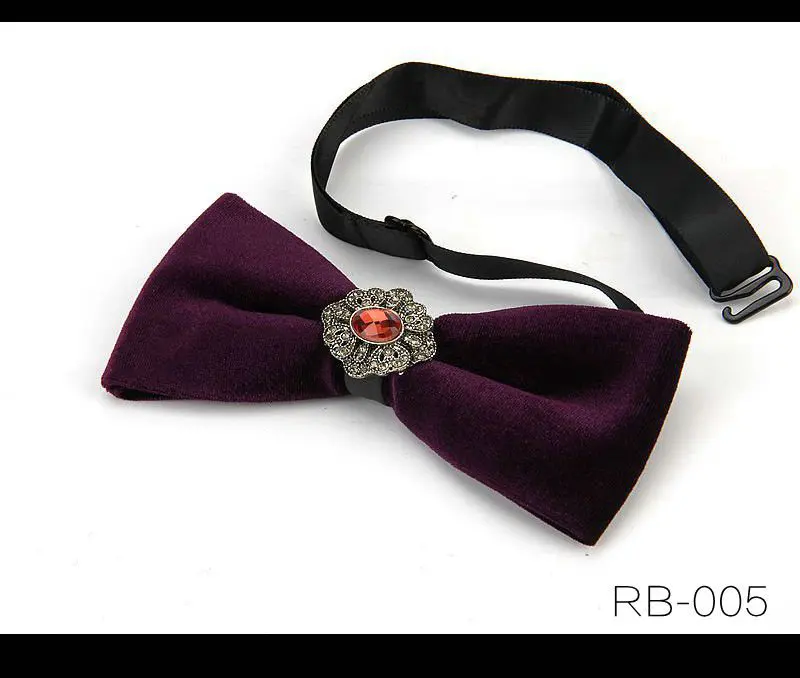 Velvet Bow Tie Элегантный британский стиль, для мужчин и женщин, сплав, стразы, эластичная лента, галстук-бабочка, винтажный бархат, бизнес стиль, свадебный подарок, галстук-бабочка - Цвет: Velvet Bow Tie