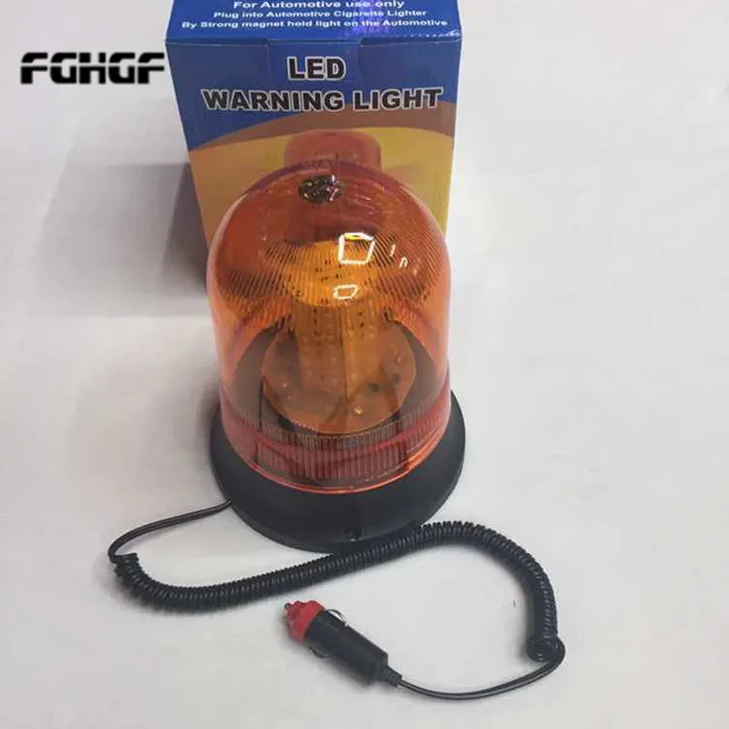 

Roadway Safety Orange Alarm Lamp 12V Car Magnetic Beacon Rotating Revolving Strobe Flash Warning Alarm LED Light