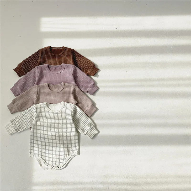 Ins, Южная Корея, детские клетчатые утолщенные треугольные леггинсы с высокой талией для защиты живота, домашняя одежда из двух предметов