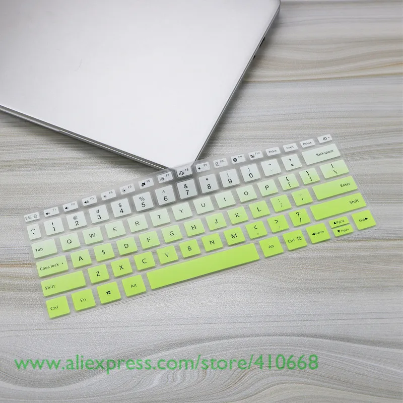 Gradual green Для Xiaomi RedmiBook 14/RedMi book, клавиатура для ноутбука, кожа,, новинка, 14 дюймов, RedmiBook14, чехол для клавиатуры ноутбука, защитная кожа - Цвет: Gradual green