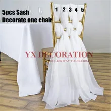 55x200 см Chiavari шифон стул створки Chai крышка капюшон с пряжкой для банкета свадебные украшения