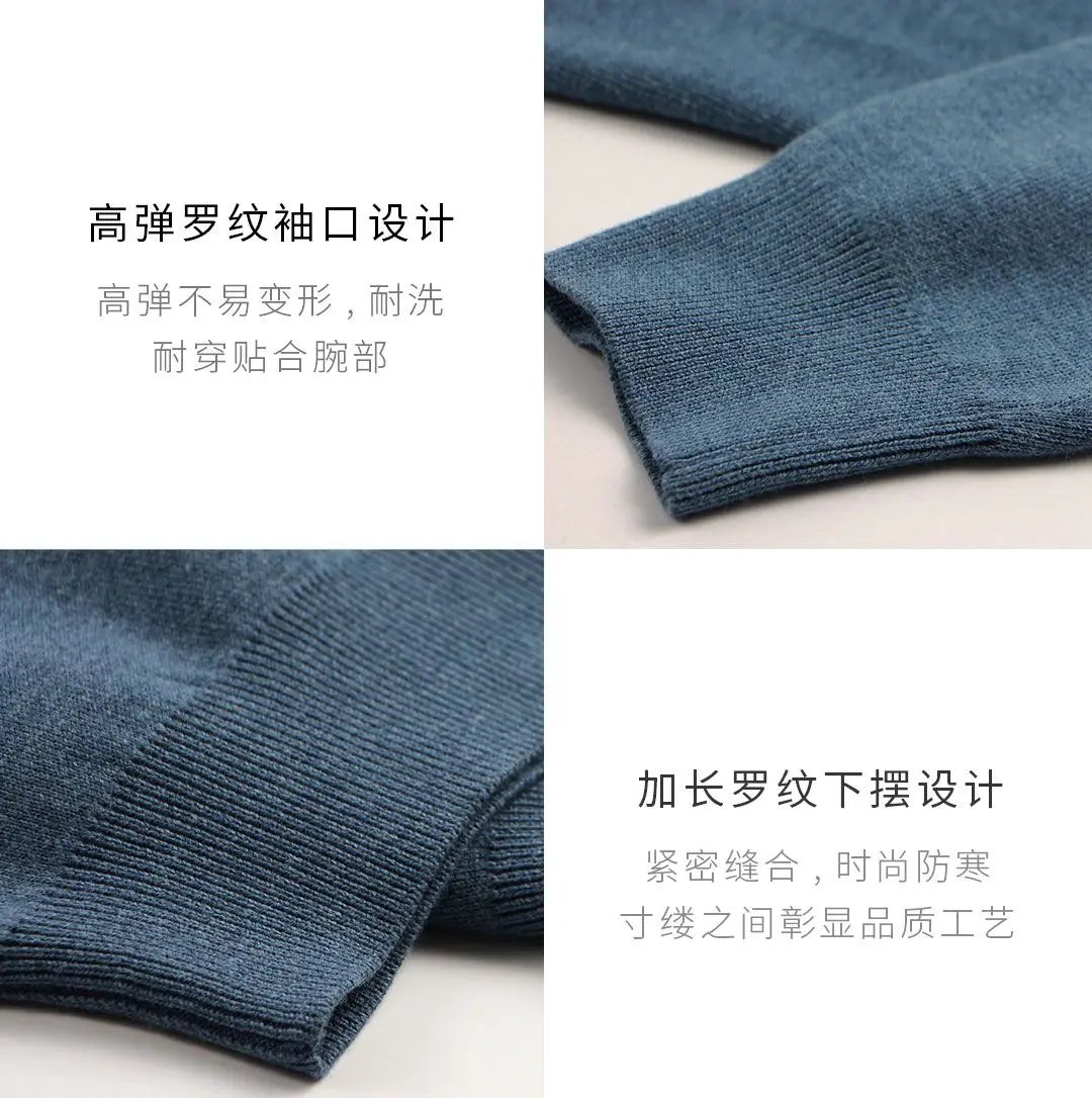 Xiaomi машинная моющаяся Базовая Трикотажная одежда с невысокая горловина теплый джемпер вентилируемый машинный моющийся свитер