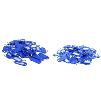 

150 Pcs Blue Key Ring Tags Luggage Tag, 50 Pcs a & 100 Pcs B