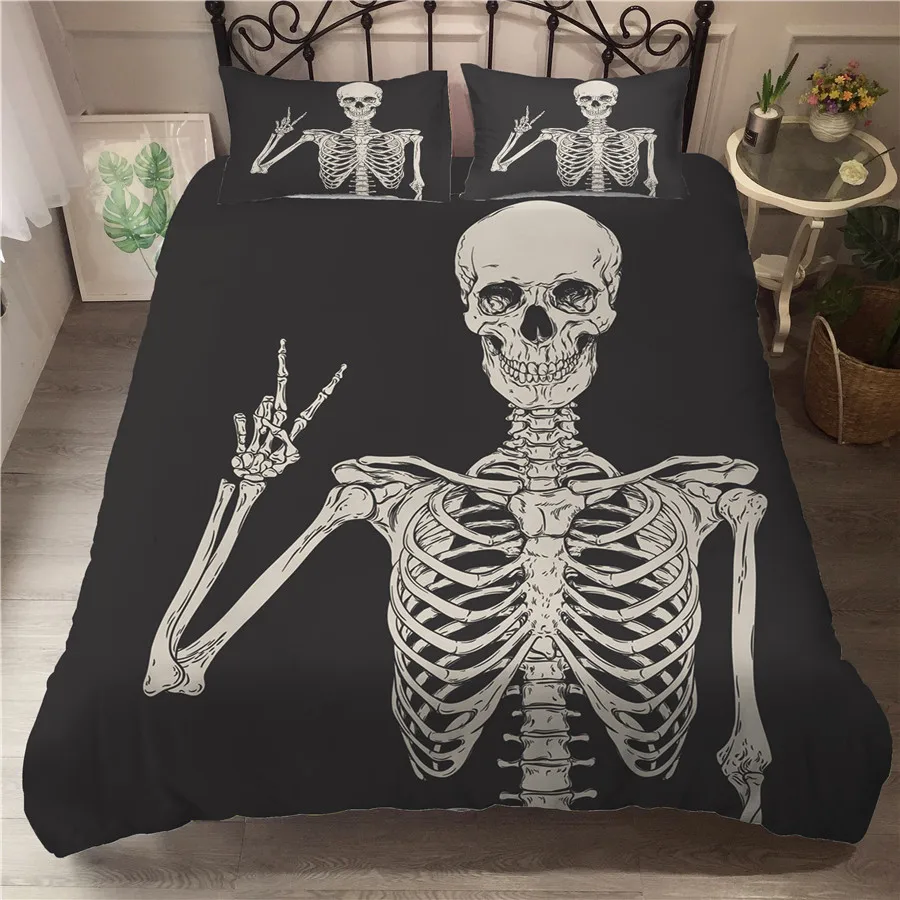 Набор постельного белья с 3D принтом покрывало комплект череп домашний текстиль