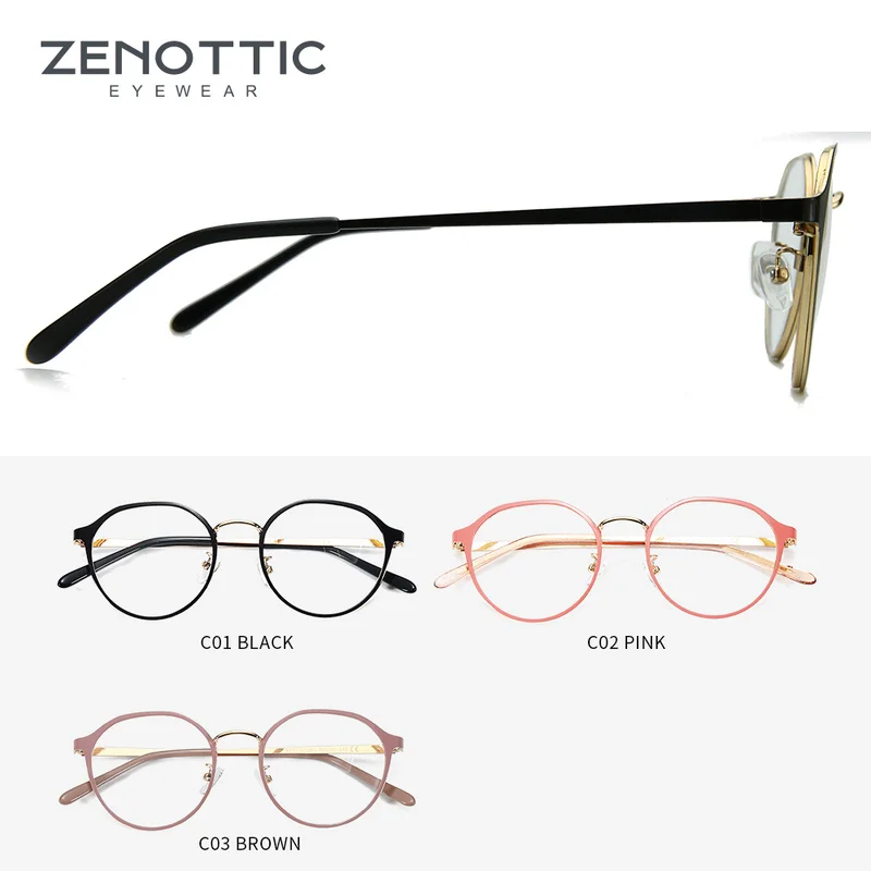 ZENOTTIC Ретро оправа для очков женщин оптическая близорукости винтажная прозрачная