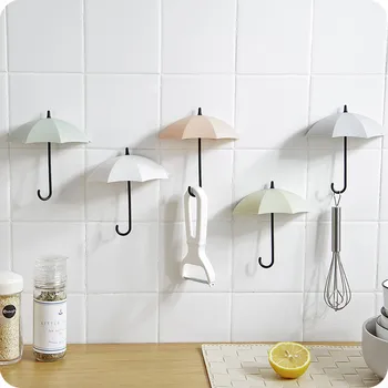 

3 pcs/Set Cute Kawaii Umbrella Hooks Nail-free Door Back Key Frame Home Seamless Hook Umbrella Hook Kitchen Wall Hanger