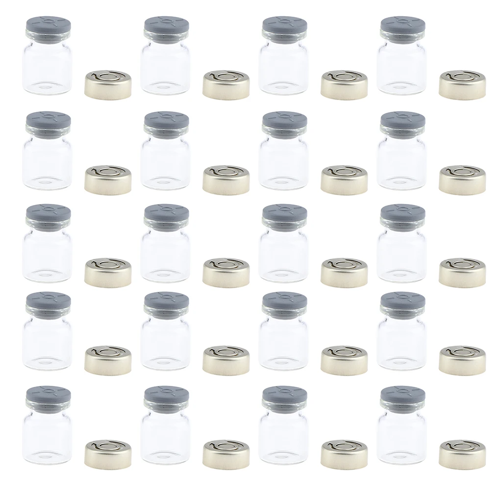 20 Packs Clear Glass Vials with Aluminum Cap for Essential Oils, Aromatherapy, Fragrance, Serums