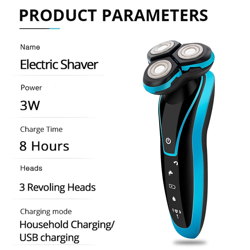Multifunction Electric Shaver 4D three-head floating body wash 4 in 1 razor Replaceable Barbeador Electric Shaving Beard Trimmer
