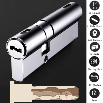 

Compound super C-lock cylinder Three level milling teeth 4 side post 40 blades Unibody stainless steel Shell Anti violence core