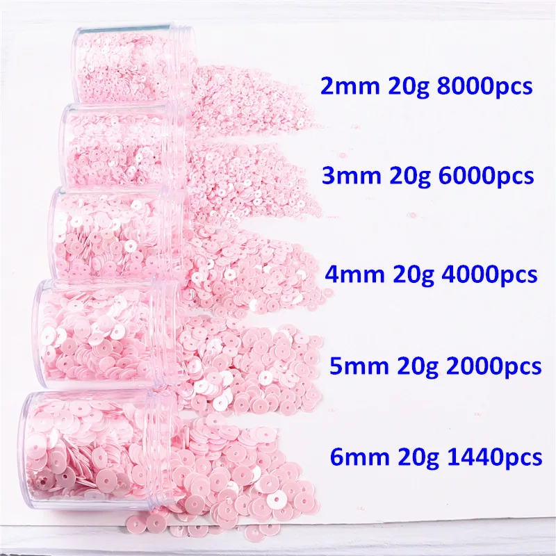 2mm 3mm 4mm 5mm 6mm Flat Round Loose Sequin paillettes For DIY Craft Women Garments Accessories 1 Box