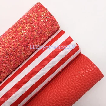 

Mini Roll 30x134CM Red Glitter leather, Stripes synthetic Leather, Litchi Faux Leather For Making Bows LEOsyntheticoDIY SK316