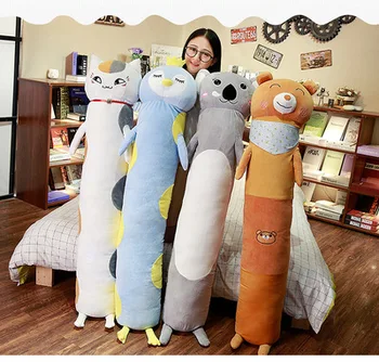 

girl sleeping pillow long pillow doll holding lovely lazy plush toy doll charming variety laughing cat pink pig bear penguin