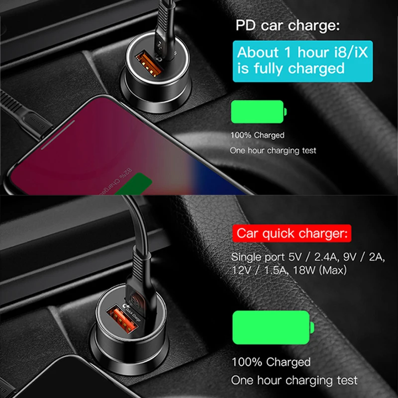 Быстрое зарядное устройство Baseus с двумя USB портами 36 Вт QC 3 0 автомобильное быстрое