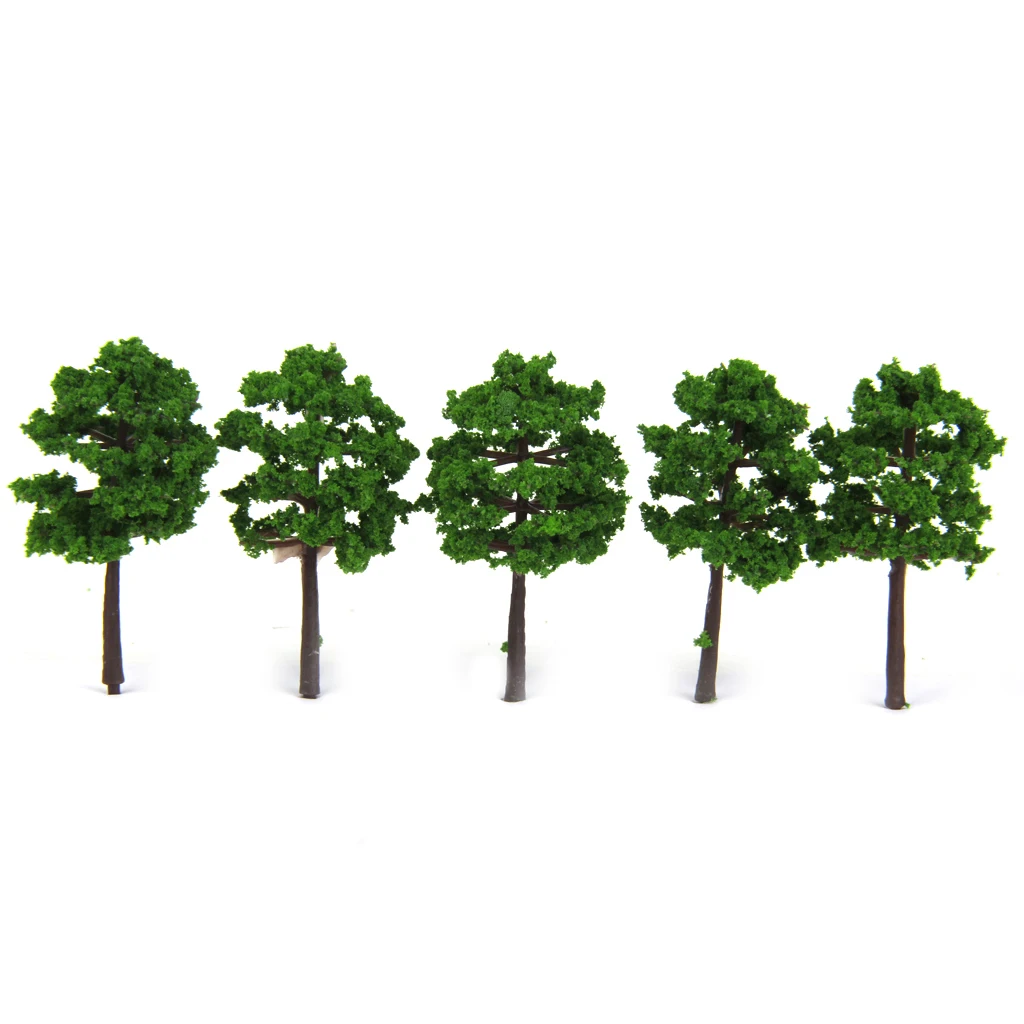 40pcs Model Tree Train Railroad Architecture Diorama Z Scale for DIY Crafts or Building Models (5cm Green)