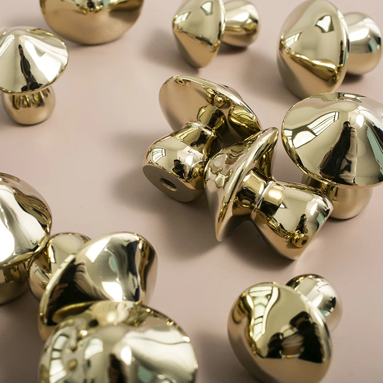 Ouro bronze móveis alças, cogumelo forma, PVD