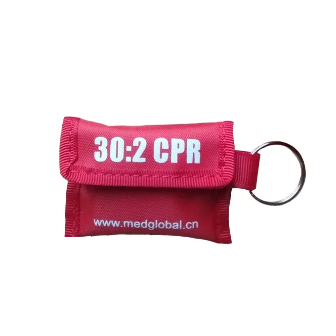 CPR маска CPR лицо брелок со щитом 30: 2 красный мешочек с односторонним клапаном для первой помощи спасательной аварийной медицинской помощи маска