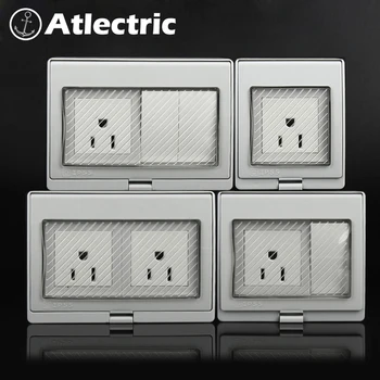 

Atlectric IP55 USA Canada Waterproof Dust-proof Outdoor Socket External Wall Power Socket Outlet With Cover