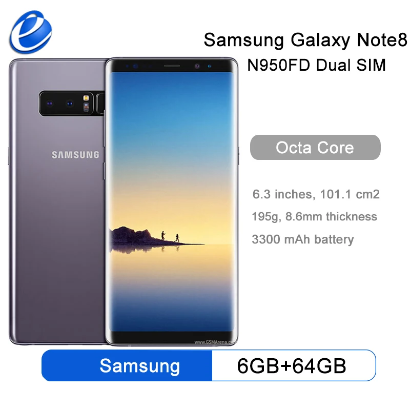 Глобальная версия Samsung Galaxy Note 8 Duos N950FD поддержка двух SIM-карт мобильный телефон NFC