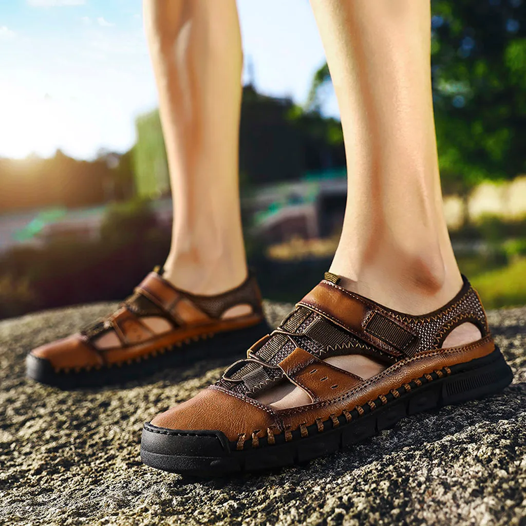 Vogue Men Sandals Summer Men Shoes Breathable Trend Beach Solid Sports Slippers Outdoor Large Size Flat Casual Wild Jun21