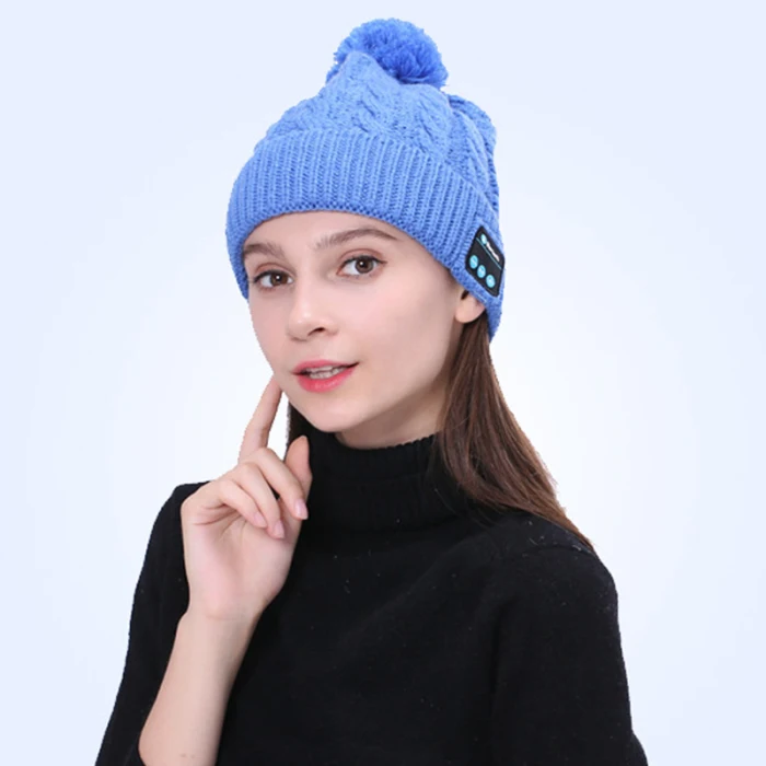 Новая теплая шапка бини Беспроводная Bluetooth умная шапка гарнитура наушники динамик с микрофоном MV66