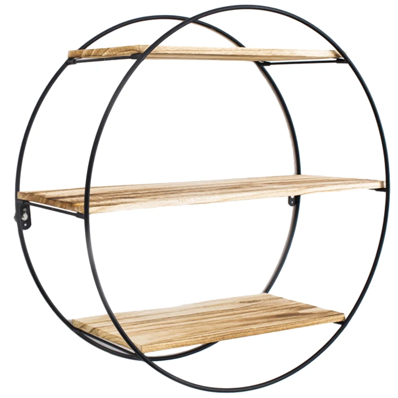 

Iron Wall Hanging Racks Nordic Solid Wood Wall Storage Rack Creative Home Multi-Function Storage Rack