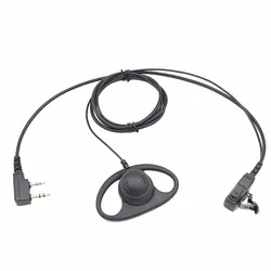 Oreillettes de talkie walkie avec micro, casque à 2 broches en forme de D, pour Baofeng UV 5R BF 888 UV82hp Retevis H 777 RT1 RT21 RT22 HYS TC H10W 