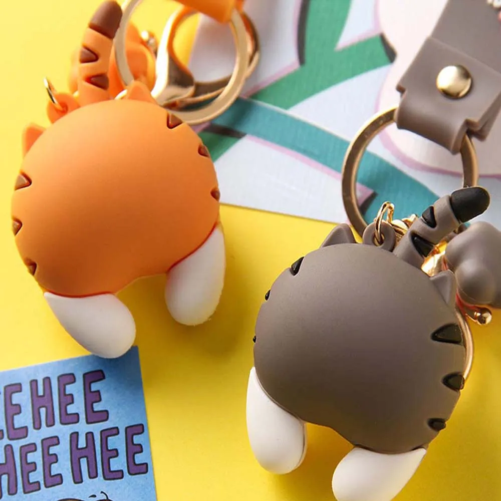 Cute Cat Butt Key Chains For Baby Girls
