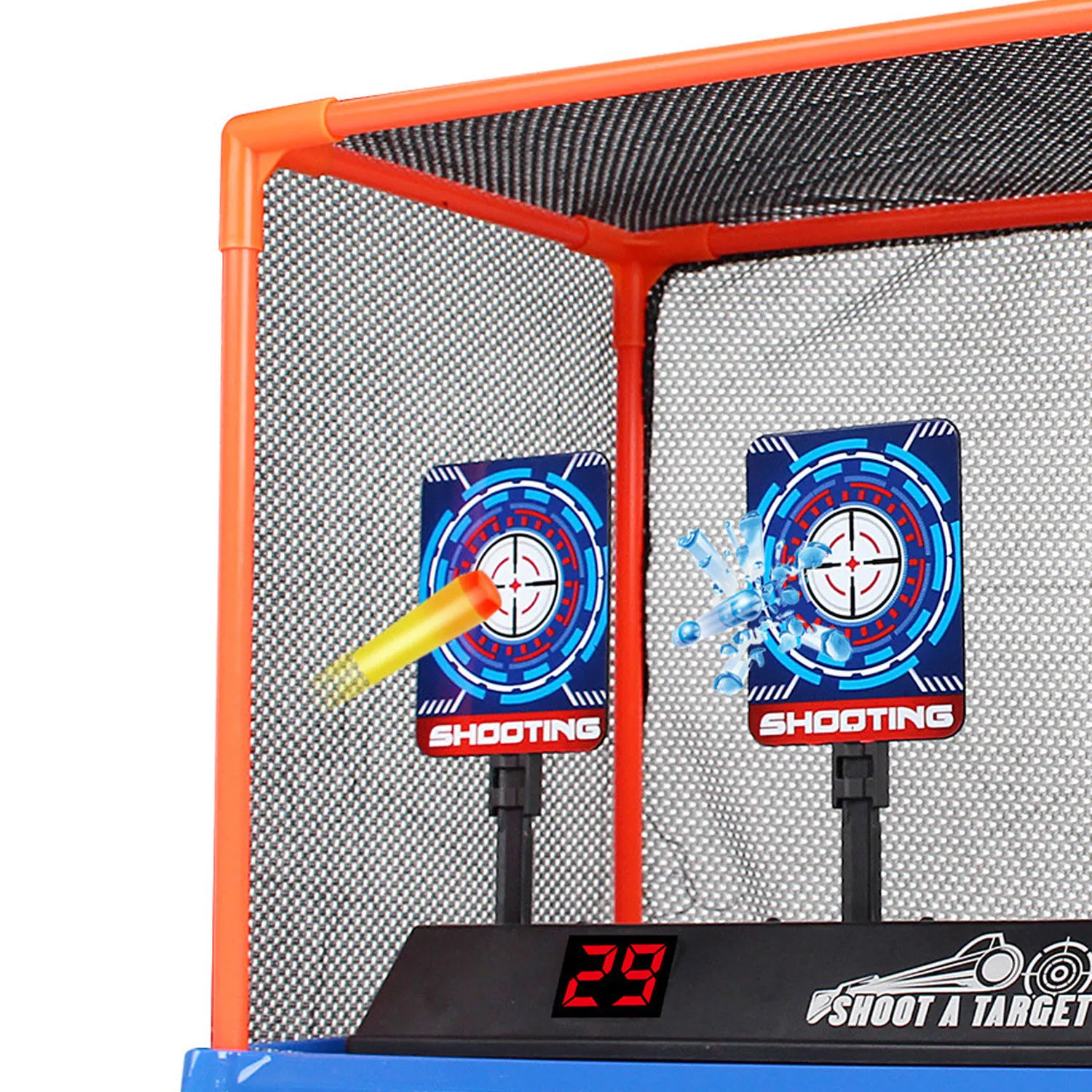 Kids Children Auto-Reset Electronic Shooting Scoring Target Toy with Dart Storage Basket for Nerf Soft Bullets Shooting Games