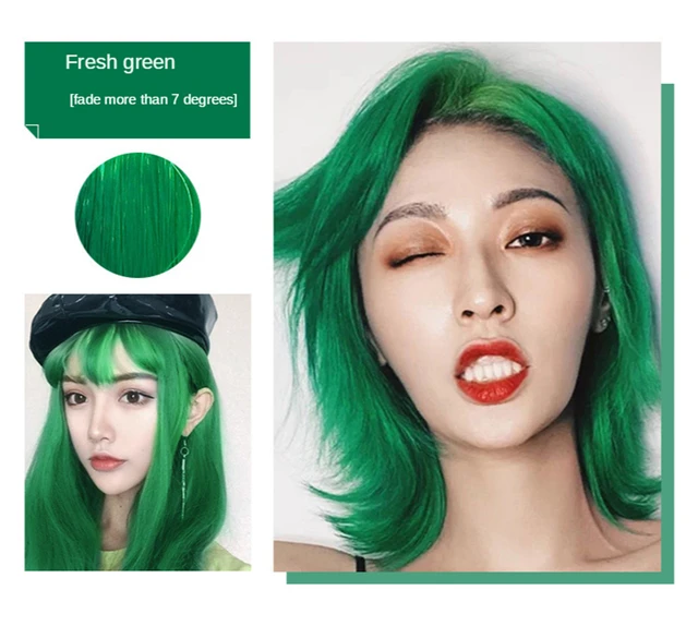 500ml Hair Dye Cream Fashion Blue Hair Waxing Mud DIY Temporary Styling Hair Color Cream No Damage Easy Wash Purple Hair Dye Wax Fresh Green