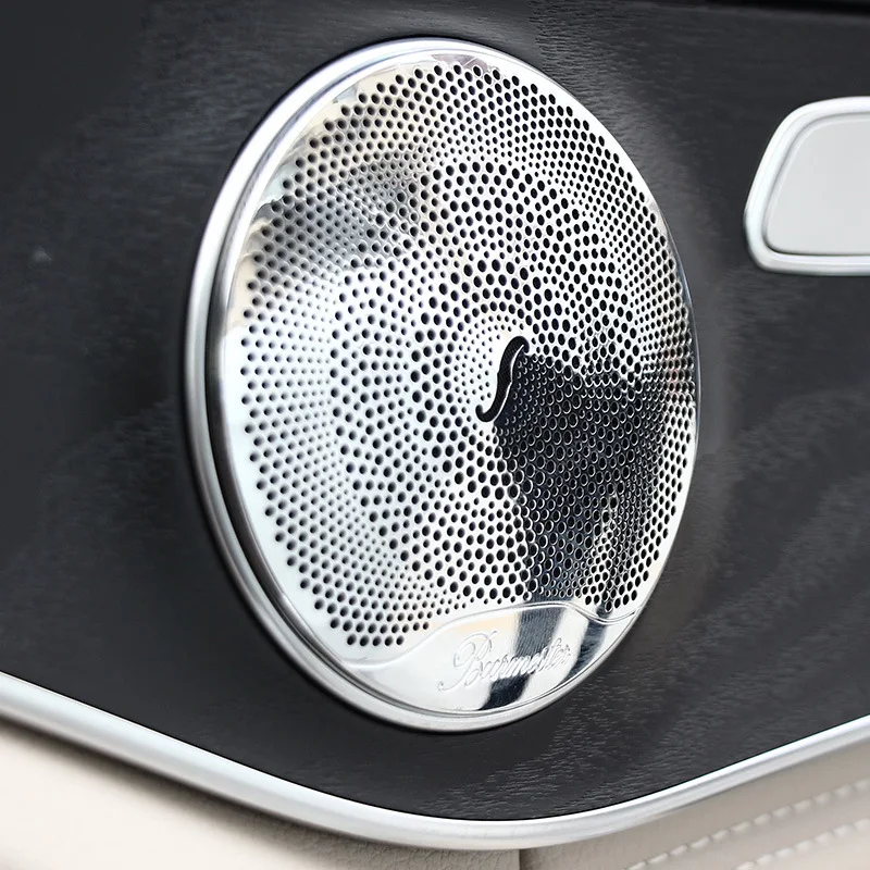 

4 pcs Car Door Stereo Audio Speaker Cover Sticker Trim For Mercedes Benz AMG GLC GLE CLA GLA W205 W211 W213 Car Accessories