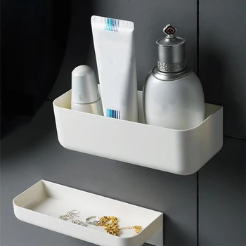 

Bathroom Storage Rack Punch-Free Wall mounted cosmetic storage box Wall Shelf Bathroom Organizer Shelves Accessories Tools