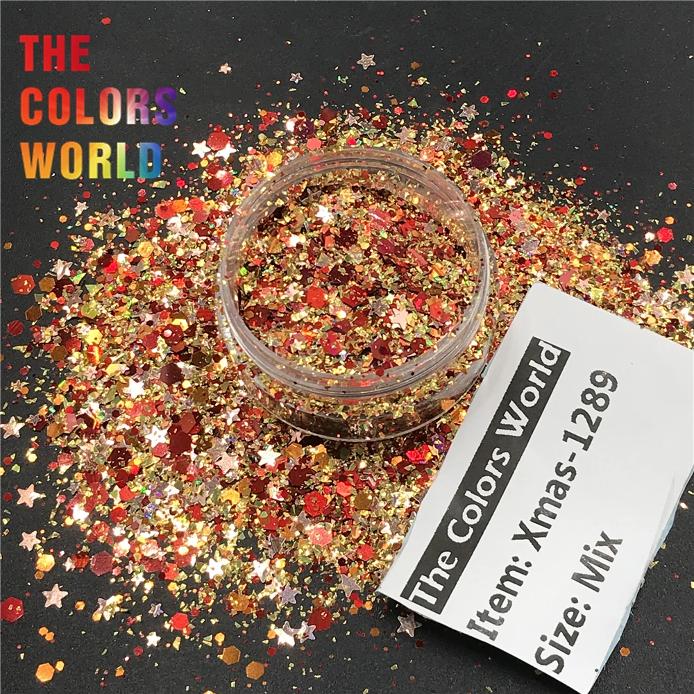 Arte do Unha Natal Unha Glitter Decoração Corpo Arte Tumbler Artesanato Faça Você Mesmo Feriados Acessórios Festa Festival Fornecedor Tct-437 Mix 5 Brilho p unha