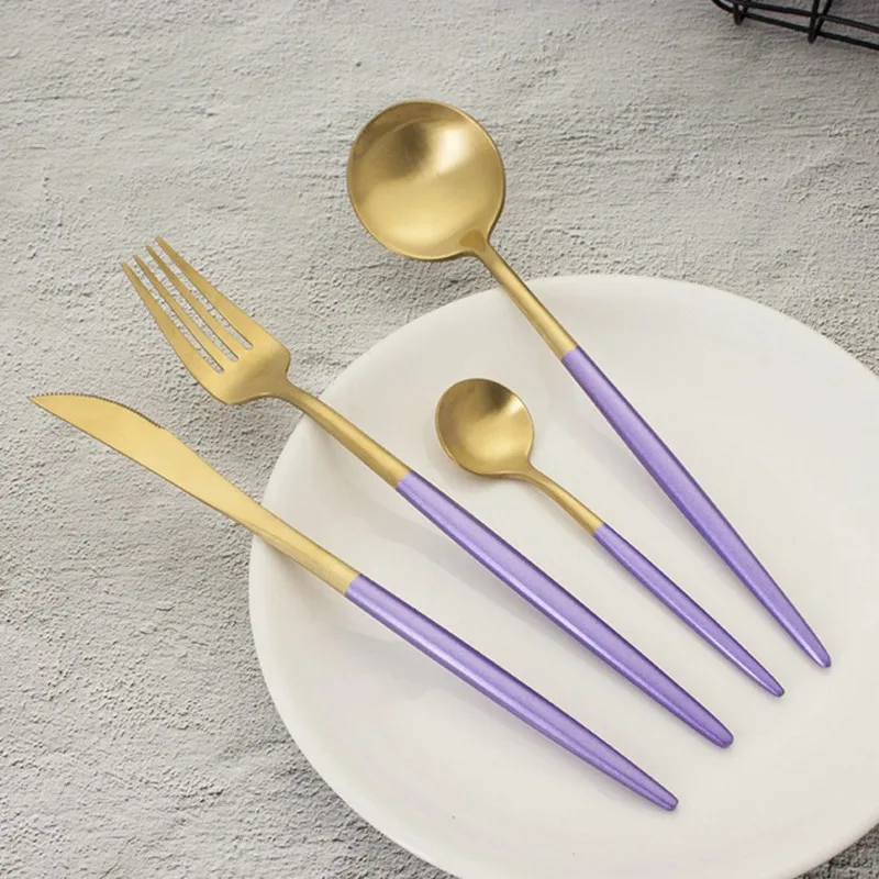 purple gold christmas cutlery (1)