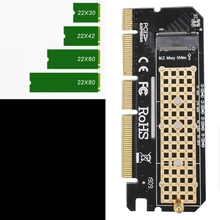 Adaptador de placa de expansão led, placa de expansão de liga de alumínio m.2 nvme ssd para pcie 3.0 x16