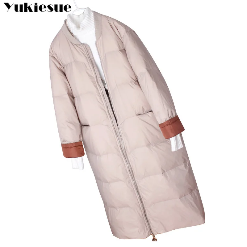 

2019 New Women Spring Padded Warm Coat Ultra Light Duck Down Jacket Long Overcoat Slim Jackets Winter Coat Packable Parkas
