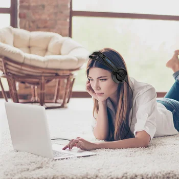 

USB Wired HiFi Headphones For Computer PS4 Gaming Students Adjustable Bass Stereo PC Wired Over Ear Headsets with Microphone