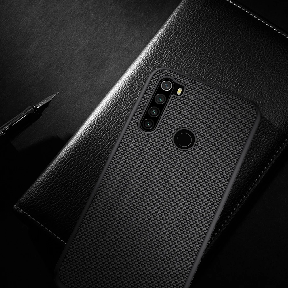 Чехол для Xiaomi Redmi Note 8 NILLKIN текстурированный нейлоновый волоконный Жесткий ПК панель+ ТПУ Рамка задняя крышка Redmi Note 8 чехол