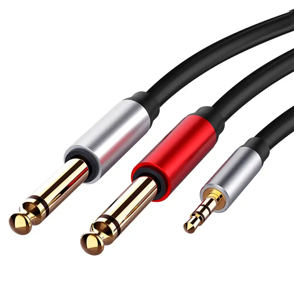 6Ft 1/4" 6.35mm TRS stereo male Jack to 1/8" 3.5mm male Plug MIC audio cable New