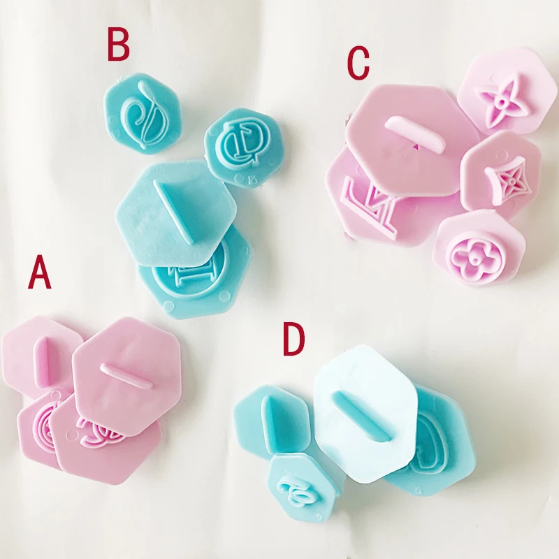 

4 Types Cake Molds Famous Logo Shape Cookie Cutter Mould Set Fondant Dessert Molds Bread Embosser Mould 3D Cake Decorating Tools