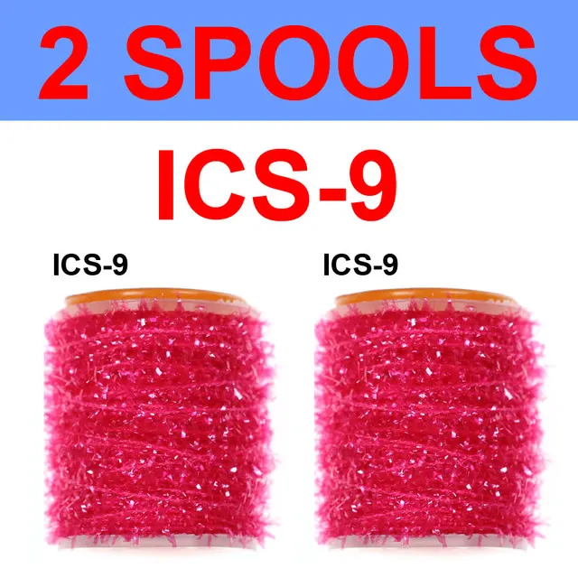 Vampfly 2 Spools Fishing Fly Tying Ice Chenille  Material For Knitting Streamer Fly Marabou Jig Ice Jig Flies Bass Pike Lures ICS9