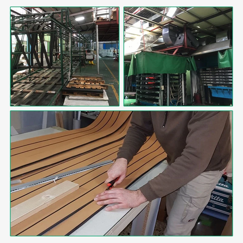 600x2400x5mm EVA Foam Faux Teak Boat Deck Mat Brown Decking Sheet Yacht Flooring Anti Skid Mat Self Adhesive Vehicle Pad
