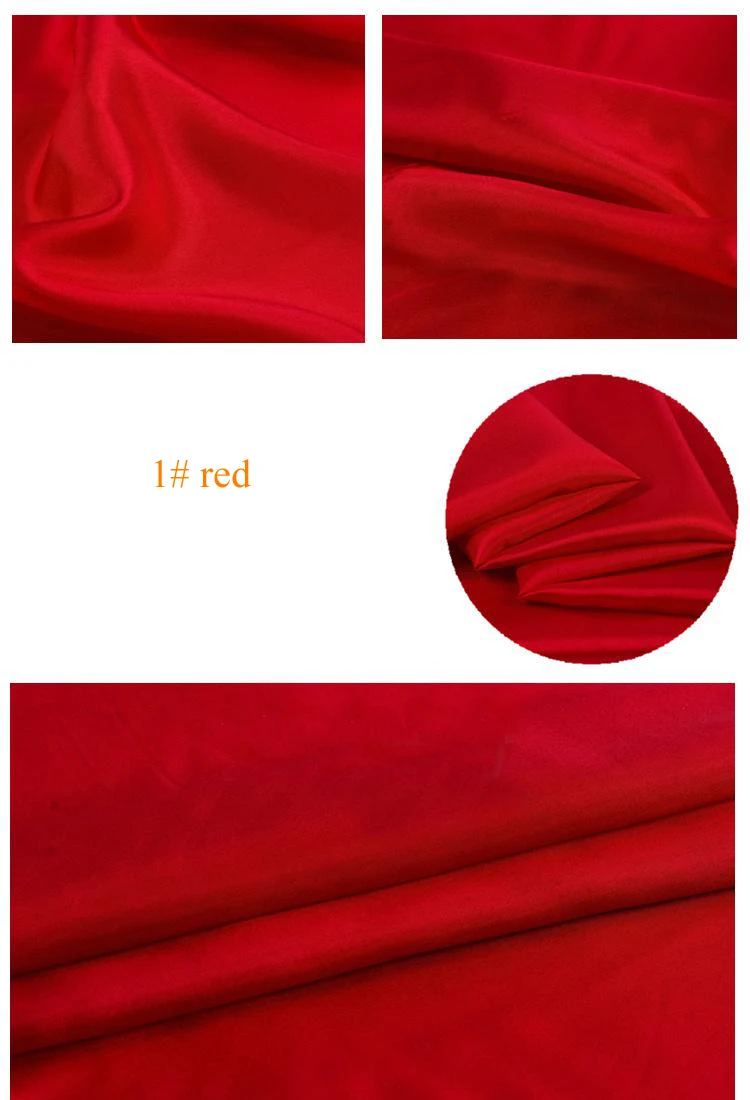 Чистый шелк тутового шелкопряда подкладка ткань habutai Tissu - Цвет: 1 red