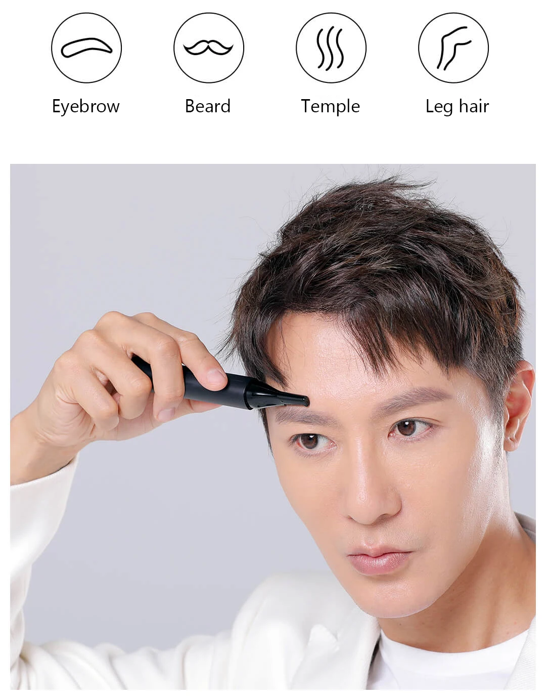 Skup Xiaomi 2 in 1 elektryczny do włosów w nosie trymer przenośny do włosów w nosie świątyni golarka do brwi maszynka do strzyżenia wodoodporna bezpieczne narzędzie do czyszczenia dla mężczyzn