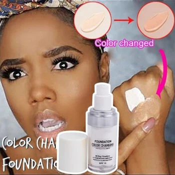 

30ml Magic Color Changing Liquid Foundation Makeup Base Warm Skin Tone FoundationLiquid Foundation Cream Fashion Womens Makeup