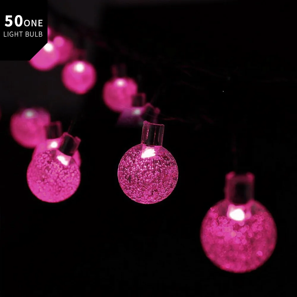 type7 7 meters 50 lights-multiple colors solar LED crystal bubble ball light string - Испускаемый цвет: type7