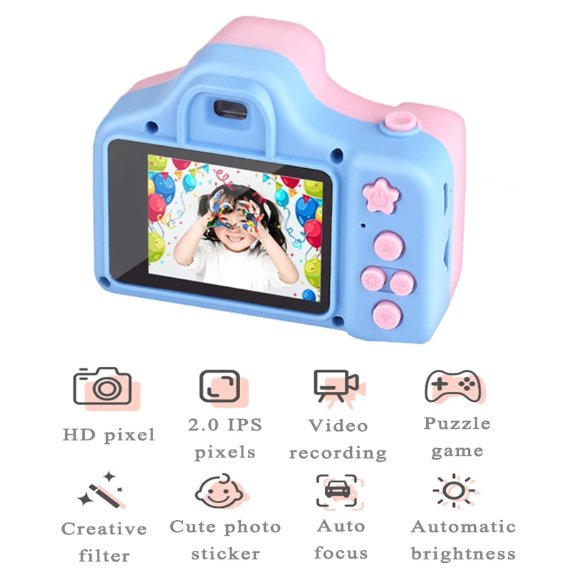 Детская мини цифровая камера, игрушки, перезаряжаемый 2,0 дюймов HD экран, видео рекордер, переключение языков, игрушка, камера для детей, подарок, Новинка