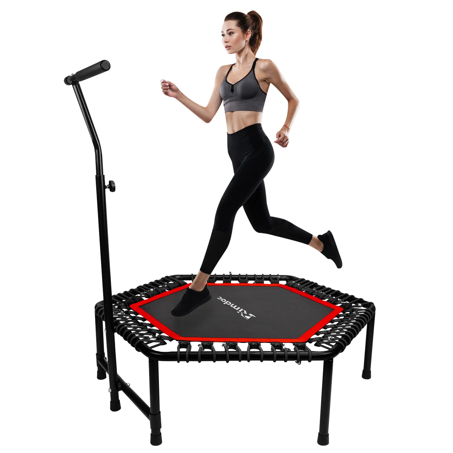 48" Foldable Mini Trampoline Fitness Rebounder with Adjustable Foam