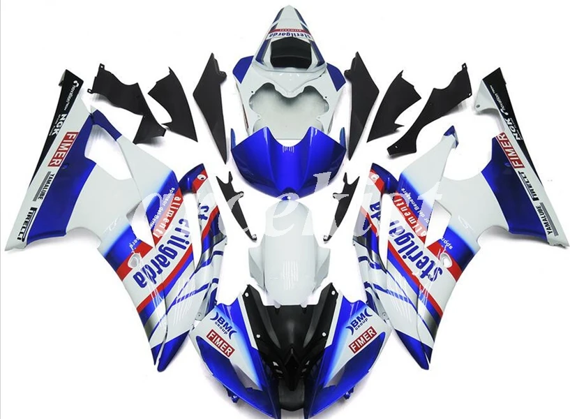 ABS мотоцикл полный обтекатель комплект подходит для YAMAHA YZF-R6 2008- 08 09 10 11 12 13 14 15 16 комплект кузова белый синий