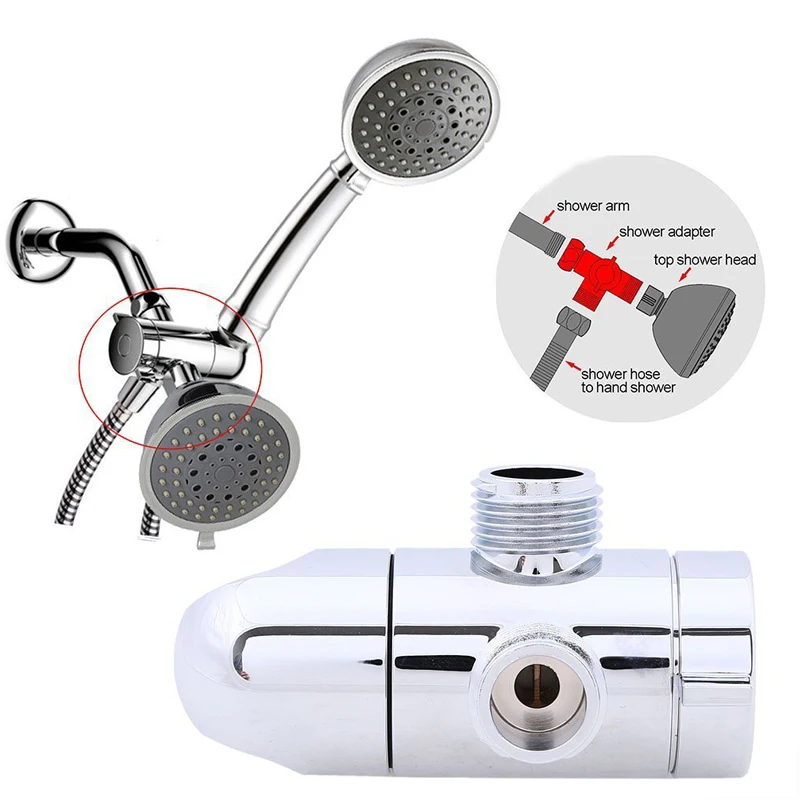 3 Way Tee Connector Shower Head Diverter Valve G1/2 Shower Adapter Adjustable Arm Holder Mount For Bathroom Toilet Bidet diverter valve shower head diverter valve