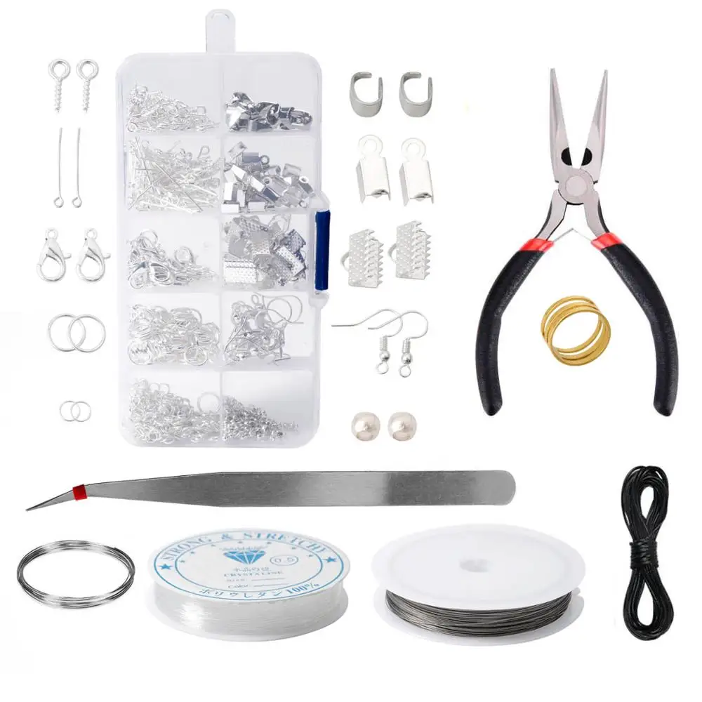 

Mixed Styles DIY Jewelry Findings kits Earring Hook Jump Ring Hook Pin Box Sets For Jewelry Making Beading Wires Supplies